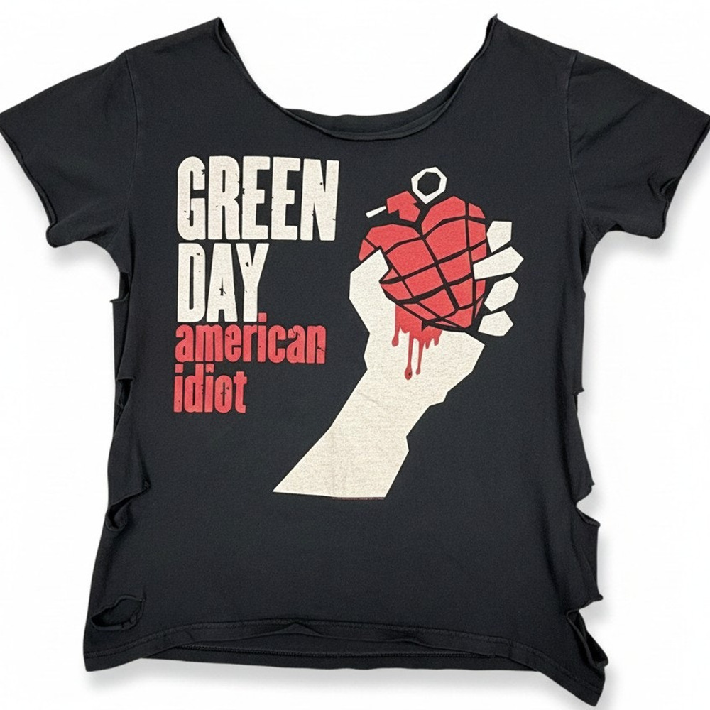 Green Day American Idiot Band T-Shirt Women's Large Custom Punk Rock Y2K